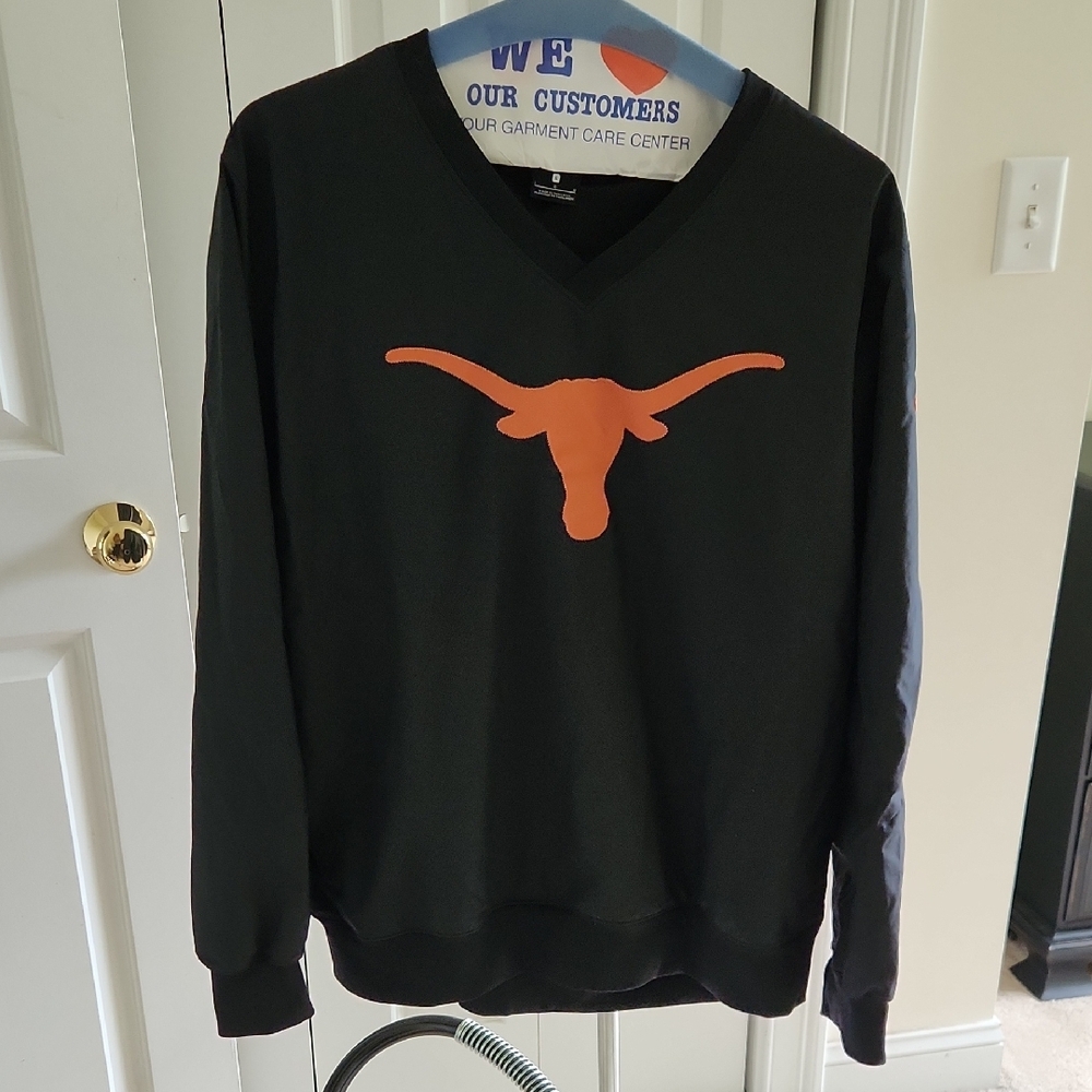 Nike Black and Orange V-Neck Sweater
